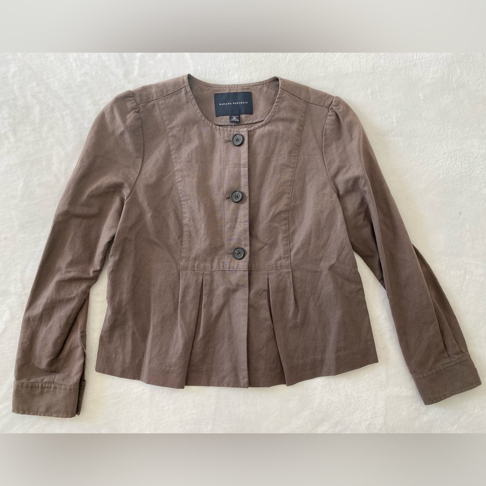 Banana Republic Brown Button Down Jacket Size‎ 8 Petite